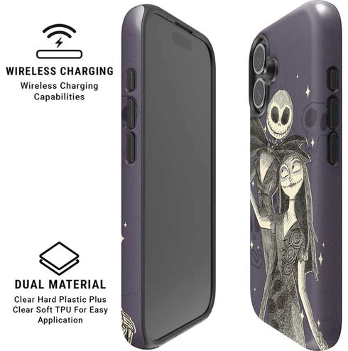 Disney The Nightmare Before Christmas Jack and Sally Art iPhone 16 Plus Magsafe Impact Case